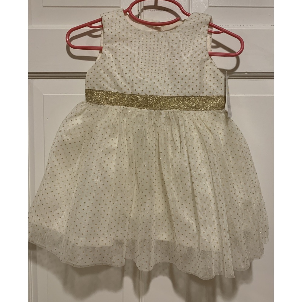 New Special Occasion Dress Carter's Just One You Gold Polka Dot - Size 9M